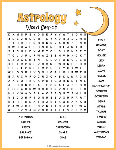 Astrology Word Search