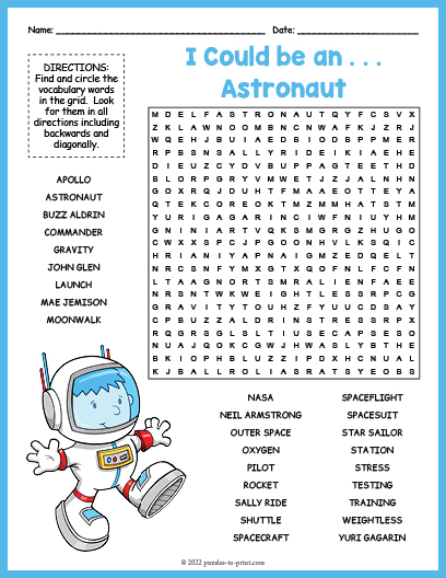 Astronaut Word Search