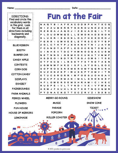 At The Fair Word Search