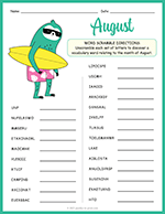 August Word Scramble thumbnail