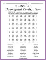Australian Aboriginal Civilization Word Search Thumbnail