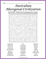 Australian Aboriginal Civilization Word Search thumbnail