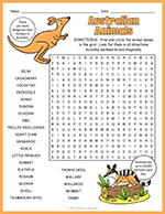 Australian Animals Word Search thumbnail