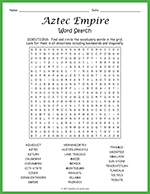 Aztec Empire Word Search thumbnail