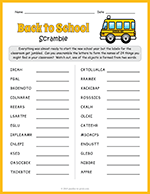 Back to School Word Scramble thumbnail