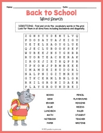 Back To School Word Search Thumbnail