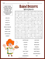 Baked Desserts Word Search thumbnail