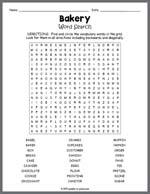 Bakery Word Search Thumbnail