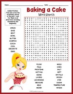 Baking A Cake Word Search thumbnail