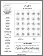 Ballet Word Search Thumbnail