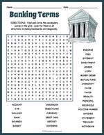 Banking Terms Word Search thumbnail