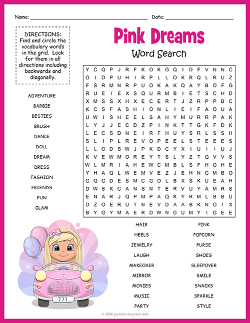 Barbie Word Search