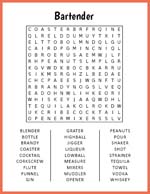 Bartender Word Search thumbnail
