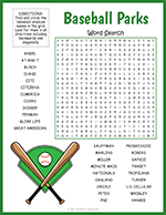 Baseball Parks Word Search thumbnail