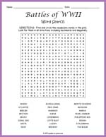Battles of WWII Word Search Thumbnail