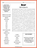 Bear Word Search Thumbnail