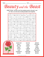 Beauty and the Beast Word Search thumbnail