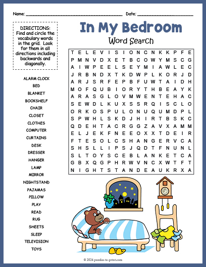 Bedroom Word Search