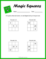 Beginner Magic Square Worksheet thumbnail