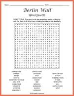 Berlin Wall Word Search Thumbnail