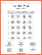 Berlin Wall Word Search Thumbnail