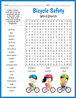 Bicycle Safety Word Search thumbnail
