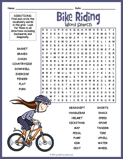 Bicycle Word Search