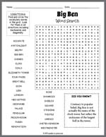 Big Ben Word Search Thumbnail