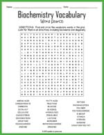 Biochemistry Vocabulary Word Search Thumbnail