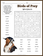 Birds of Prey Word Search thumbnail