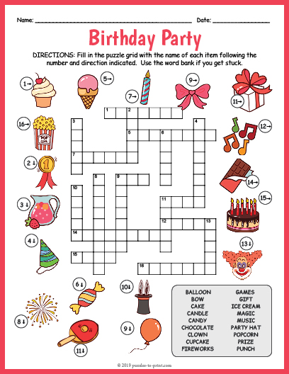 birthday-party-crossword