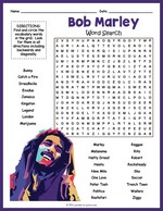 Bob Marley Word Search thumbnail
