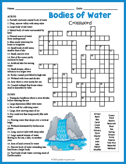 Bodies of Water Crossword