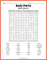 Body Parts Word Search thumbnail