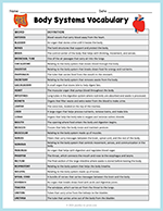 Body Systems Vocabulary thumbnail