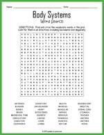 Body Systems Word Search Thumbnail