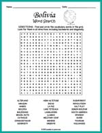 Bolivia Word Search Thumbnail