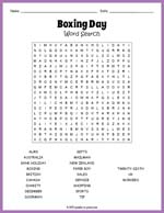 Boxing Day Word Search Thumbnail