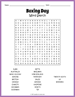 Boxing Day Word Search thumbnail