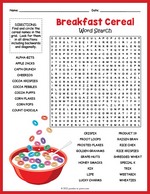 Breakfast Cereal Word Search thumbnail