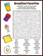 Download Word Search on Types of Food