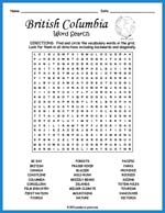 British Columbia Word Search Thumbnail