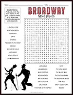 Broadway Musicals Word Search thumbnail