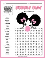 Bubble Gum Word Search Thumbnail