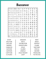 Buccaneer Word Search thumbnail