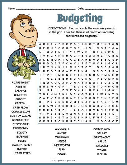 Budgeting Word Search