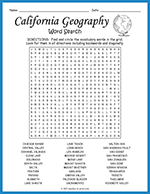 California Geography Word Search thumbnail