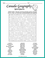 Canada Geography Word Search thumbnail