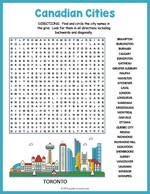 Canadian Cities Word Search thumbnail