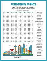 Canadian Cities Word Search thumbnail